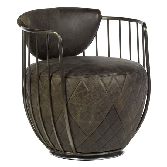 Read more about Hoxman faux leather swivel accent chair in ebony