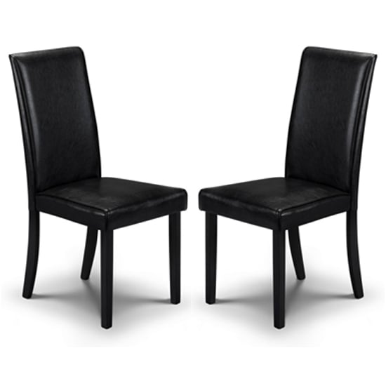 Read more about Haneul black faux leather dining chair in pair