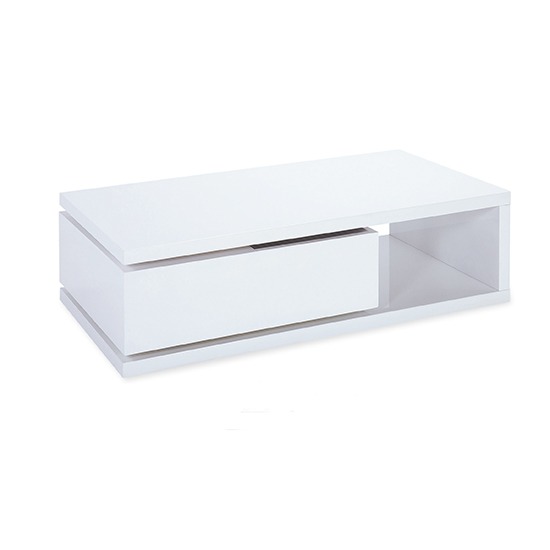 Product photograph of Hayfa Wooden Coffee Table In White High Gloss from Furniture in Fashion