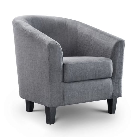 Haddie Linen Fabric Tub Chair In Slate Grey | Furniture in Fashion