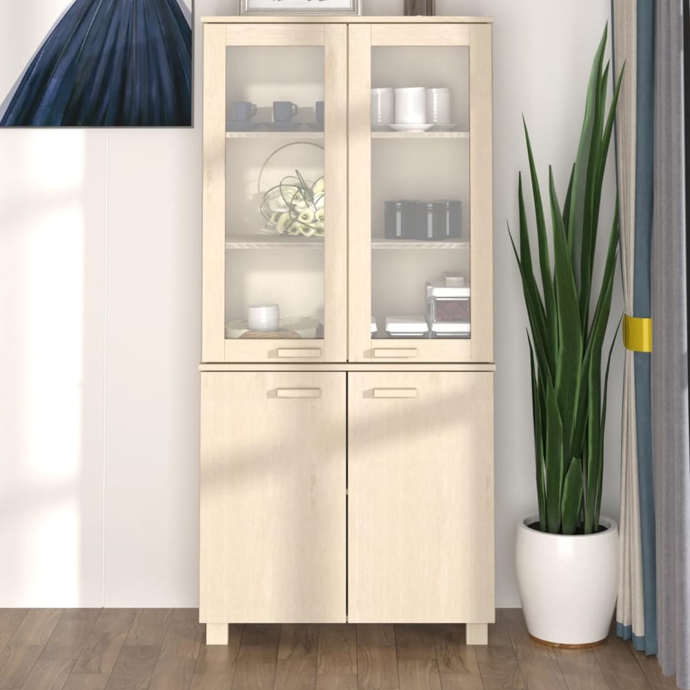 Product photograph of Hull Wooden Display Cabinet With 4 Doors In Brown from Furniture in Fashion