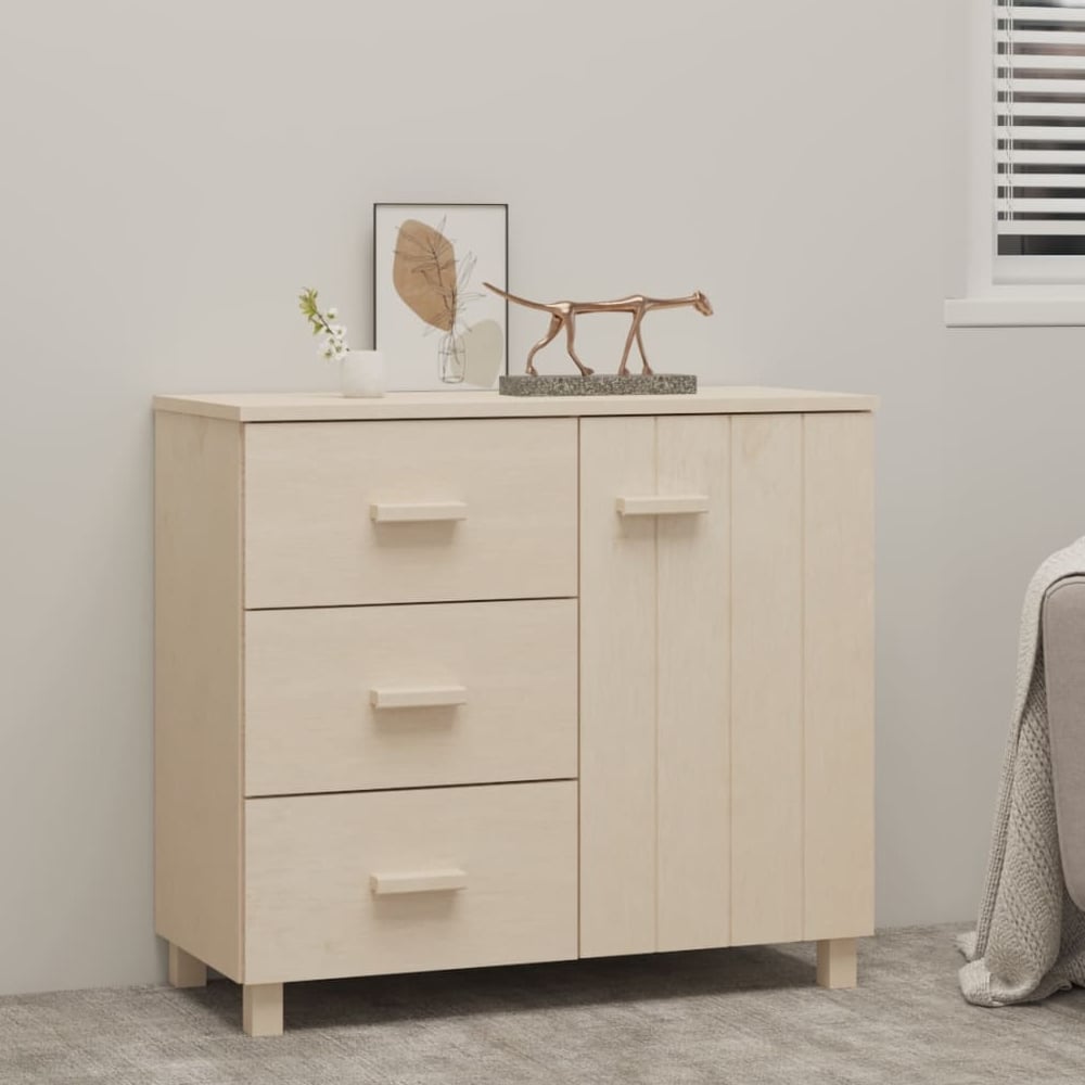 Product photograph of Hull Wooden Sideboard With 1 Door 3 Drawers In Brown from Furniture in Fashion