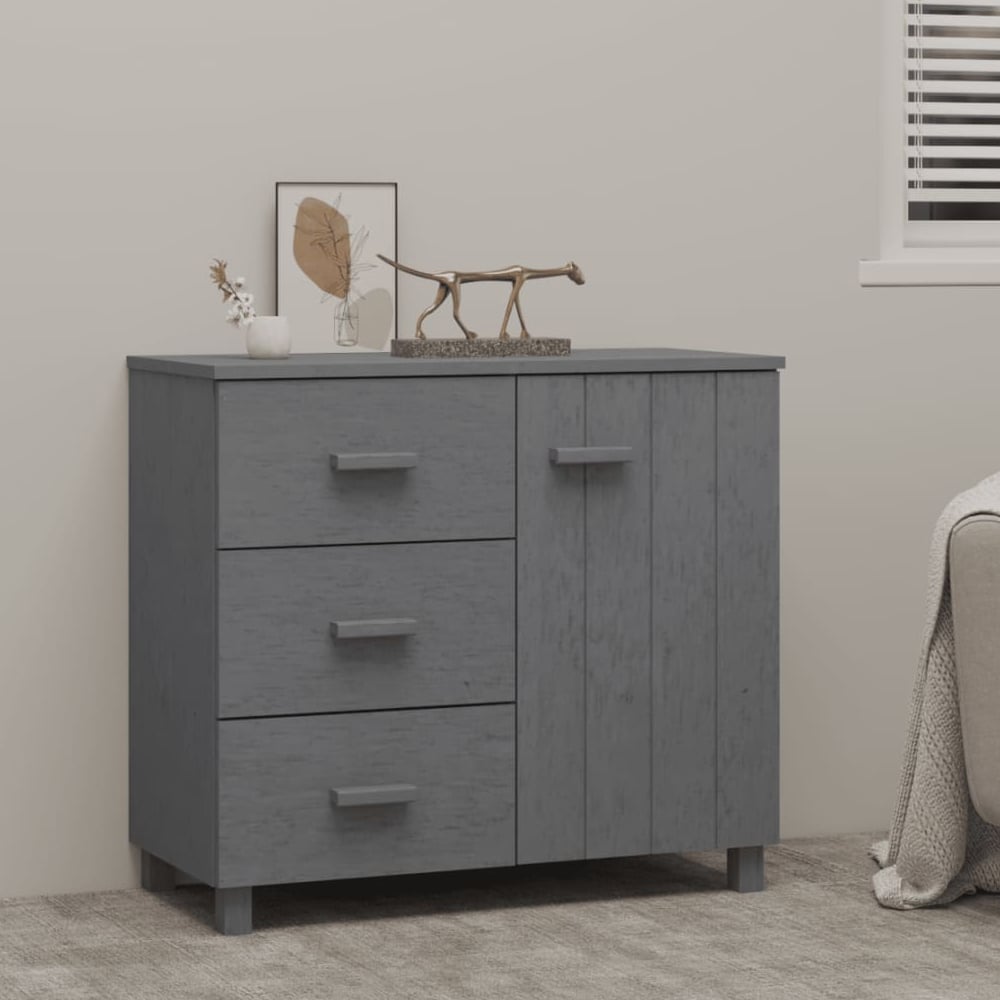 Product photograph of Hull Wooden Sideboard With 1 Door 3 Drawers In Dark Grey from Furniture in Fashion