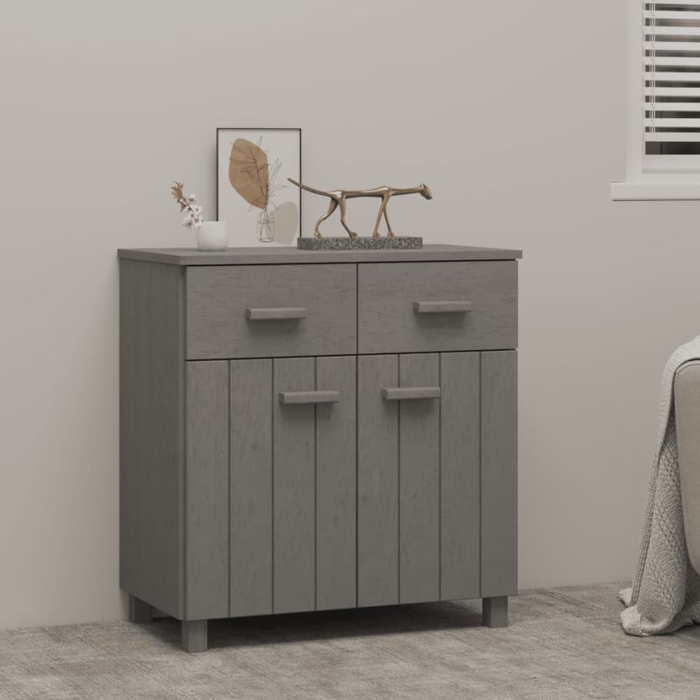 hull wooden sideboard with 2 doors 2 drawers in light grey