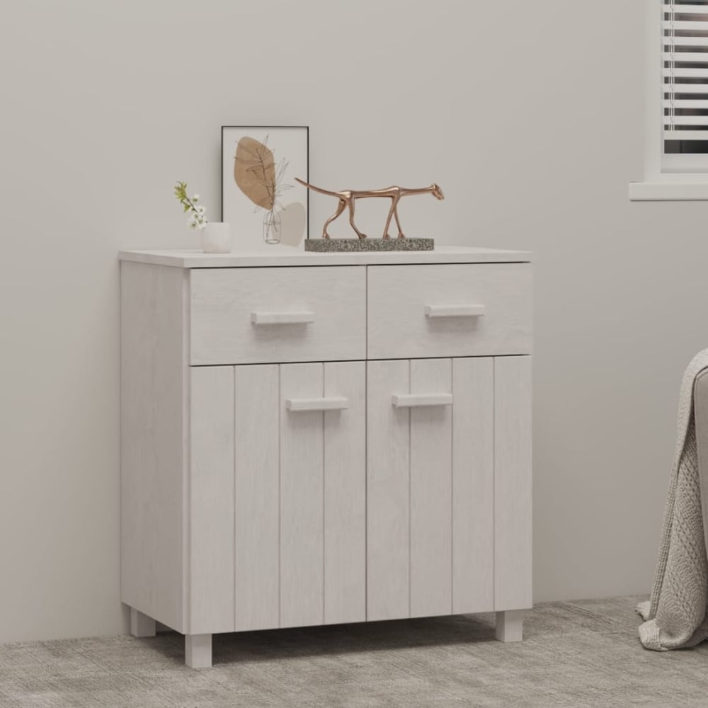 Product photograph of Hull Wooden Sideboard With 2 Doors 2 Drawers In White from Furniture in Fashion