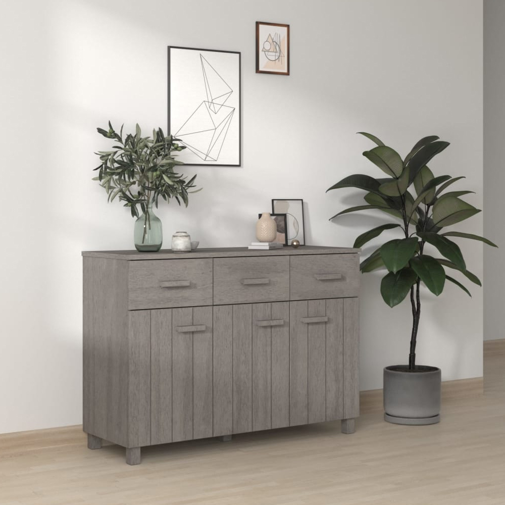 Product photograph of Hull Wooden Sideboard With 3 Doors 3 Drawers In Light Grey from Furniture in Fashion