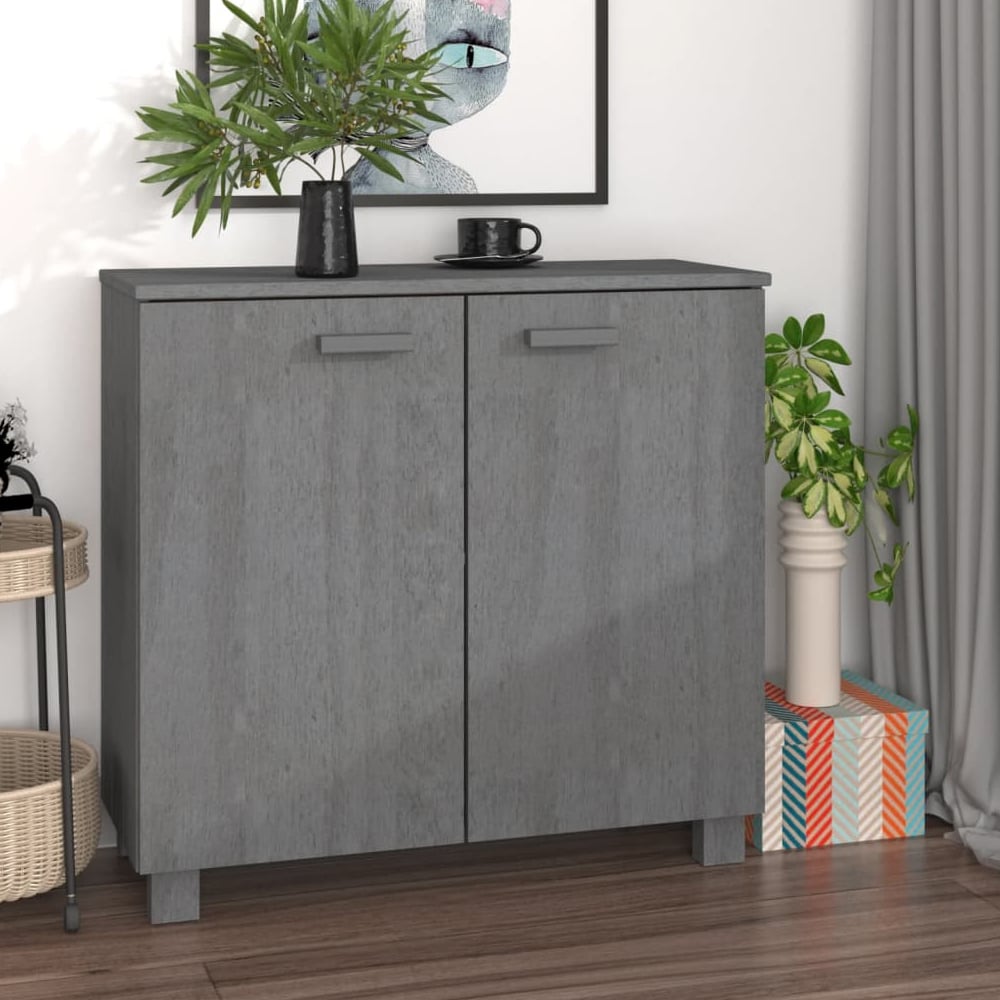 Product photograph of Hull Wooden Storage Cabinet With 2 Doors In Dark Grey from Furniture in Fashion