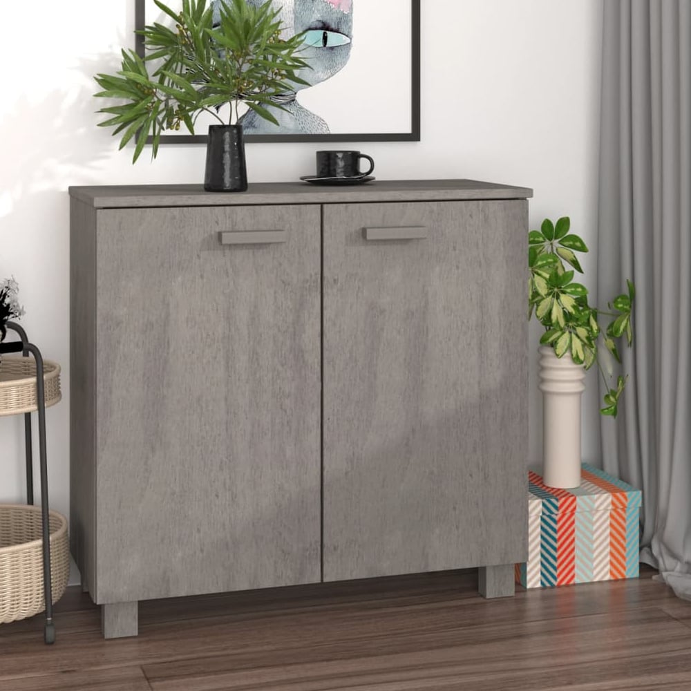 Product photograph of Hull Wooden Storage Cabinet With 2 Doors In Light Grey from Furniture in Fashion