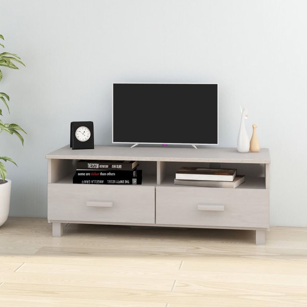 Product photograph of Hull Wooden Tv Stand With 2 Drawers In White from Furniture in Fashion