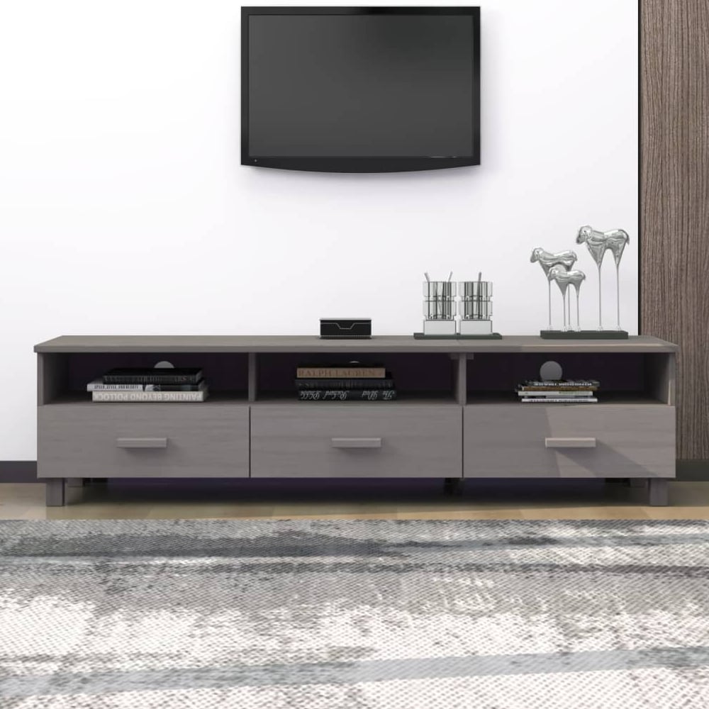 Product photograph of Hull Wooden Tv Stand With 3 Drawers In Light Grey from Furniture in Fashion