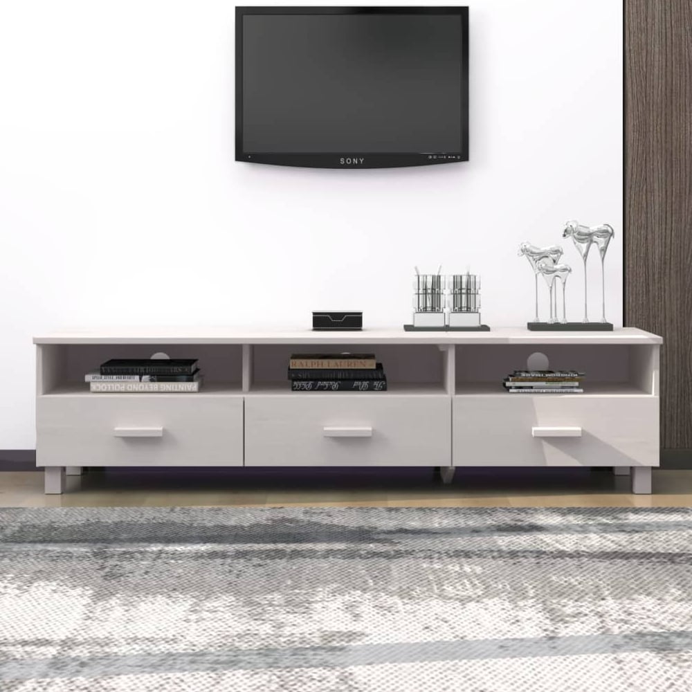 Product photograph of Hull Wooden Tv Stand With 3 Drawers In White from Furniture in Fashion