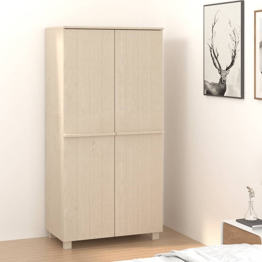 Product photograph of Hull Wooden Wardrobe With 2 Doors In Brown from Furniture in Fashion