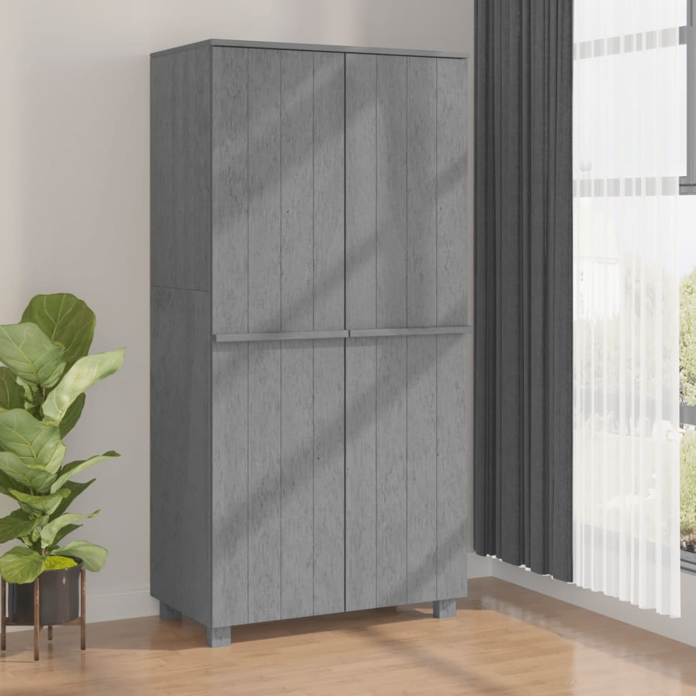 Product photograph of Hull Wooden Wardrobe With 2 Doors In Dark Grey from Furniture in Fashion