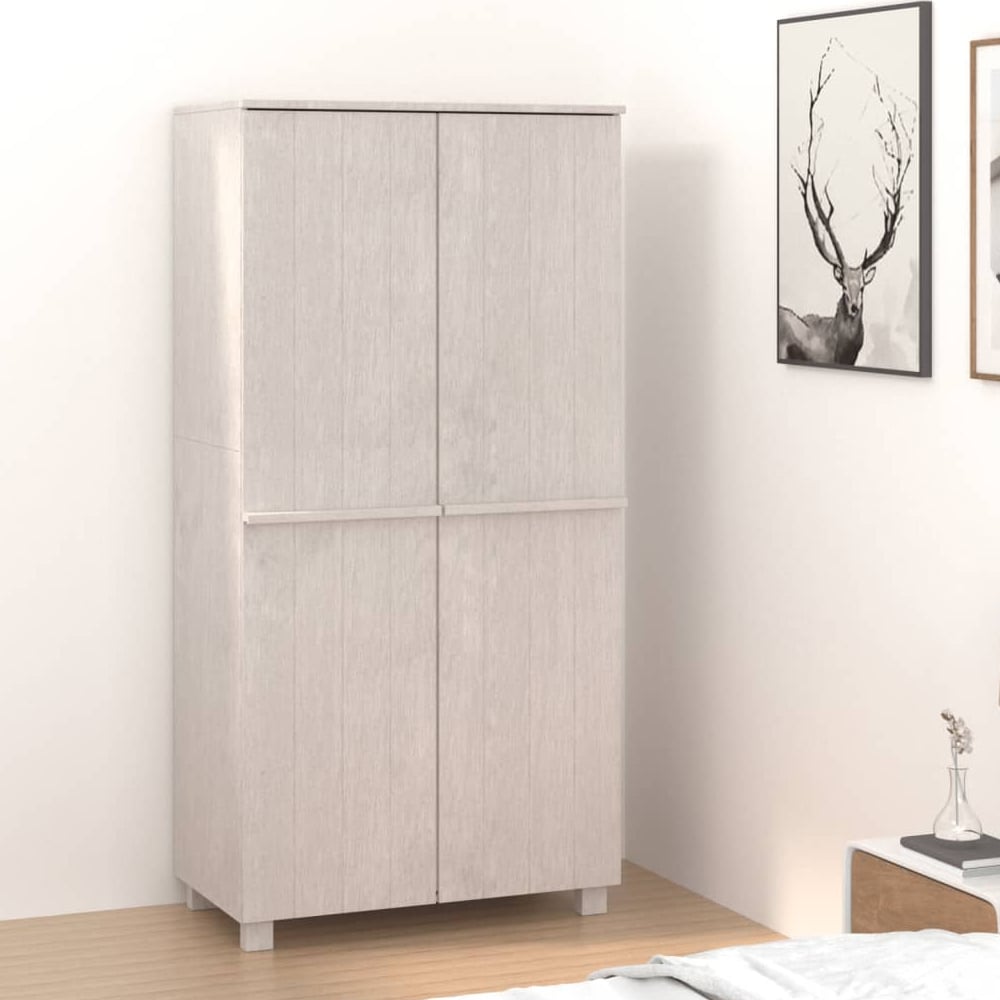 Product photograph of Hull Wooden Wardrobe With 2 Doors In White from Furniture in Fashion