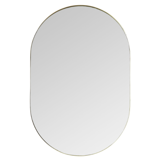Product photograph of Hurstan Oval Wall Bedroom Mirror In Champagne Frame from Furniture in Fashion