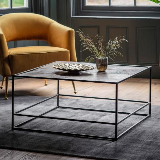 Product photograph of Hurston Metal Coffee Table In Antique Gold from Furniture in Fashion