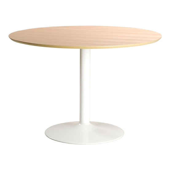 Read more about Ibika round wooden dining table in oak with white base
