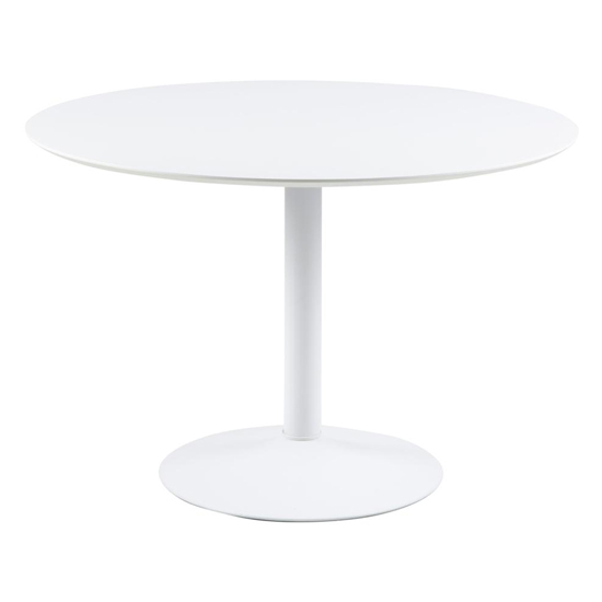 Read more about Ibika round wooden dining table in white with white base