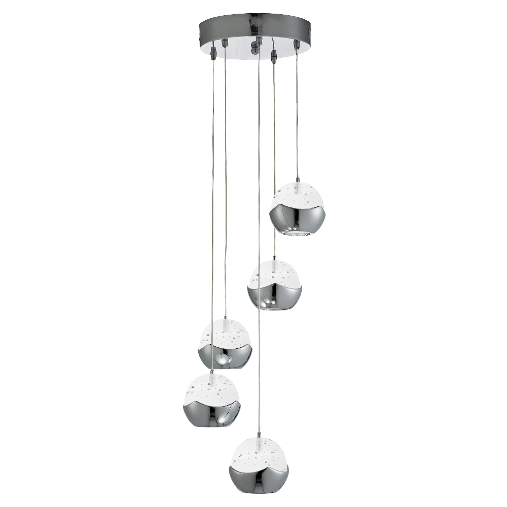 Product photograph of Ice Ball 5 Light Multi Drop Pendant Light In Chrome from Furniture in Fashion