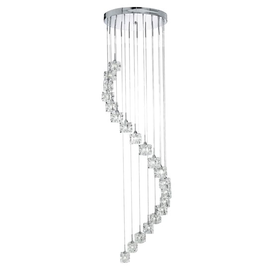 Read more about Ice cube led 20 lights multi drop pendant light in chrome