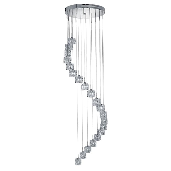 Read more about Ice cube led 20 lights pendant light in chrome