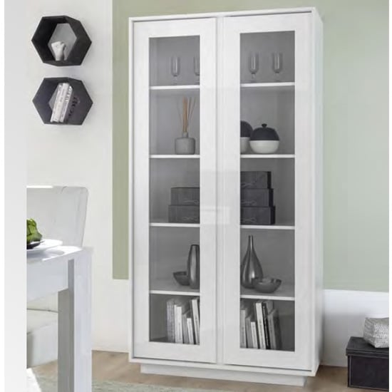 Read more about Iconic wooden display cabinet in white high gloss