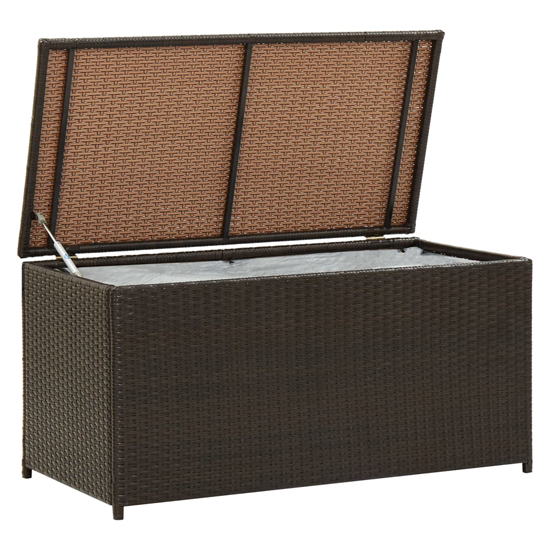 Product photograph of Ijaya 100cm Poly Rattan Garden Storage Box In Brown from Furniture in Fashion