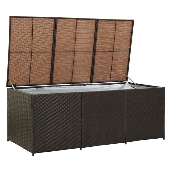 Product photograph of Ijaya 180cm Poly Rattan Garden Storage Box In Brown from Furniture in Fashion