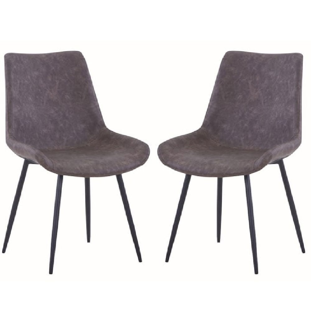 imperia dark brown fabric upholstered dining chairs in a pair