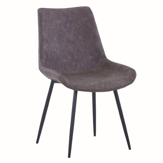 Read more about Imperia fabric upholstered dining chair in dark brown