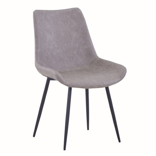 Product photograph of Imperia Fabric Upholstered Dining Chair In Light Grey from Furniture in Fashion