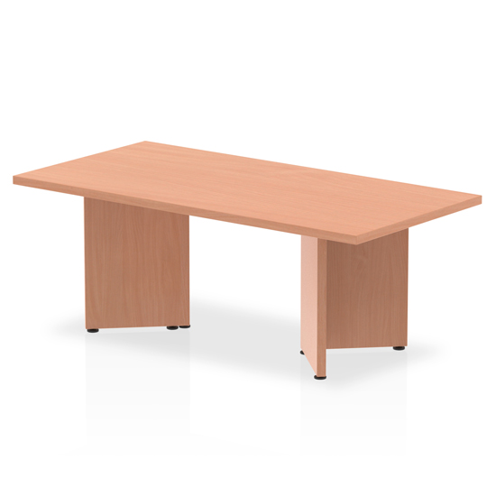 Read more about Impulse wooden coffee table in beech with arrowhead leg