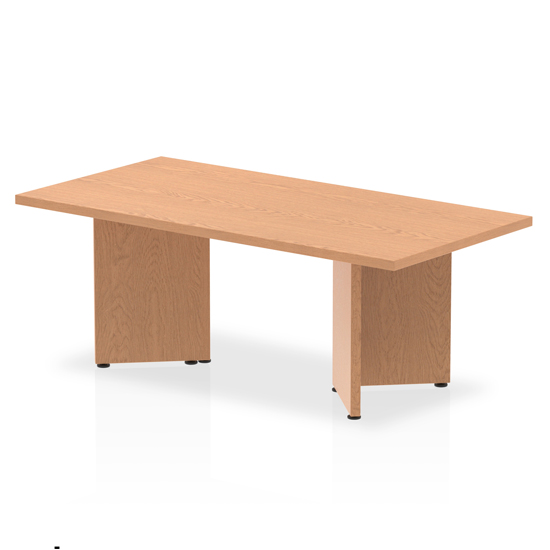 Read more about Impulse wooden coffee table in oak with arrowhead leg
