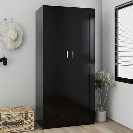 Photo of Inara wooden wardrobe with 2 doors in black