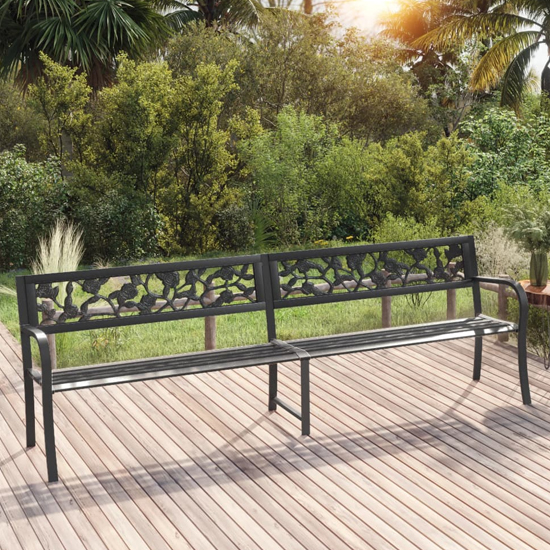 Read more about Inaya 246cm rose design steel garden seating bench in black