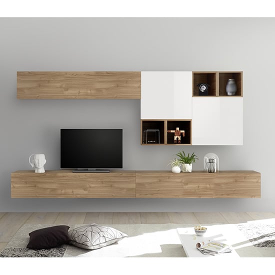 Read more about Infra large entertainment unit in stelvio walnut and gloss white