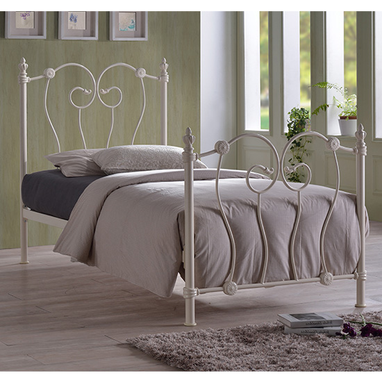 Photo of Inova designer metal single bed in ivory