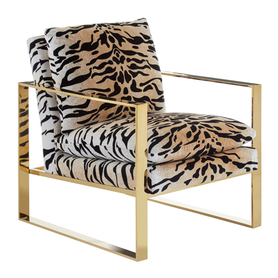 View Intercrus upholstered fabric armchair in tiger print