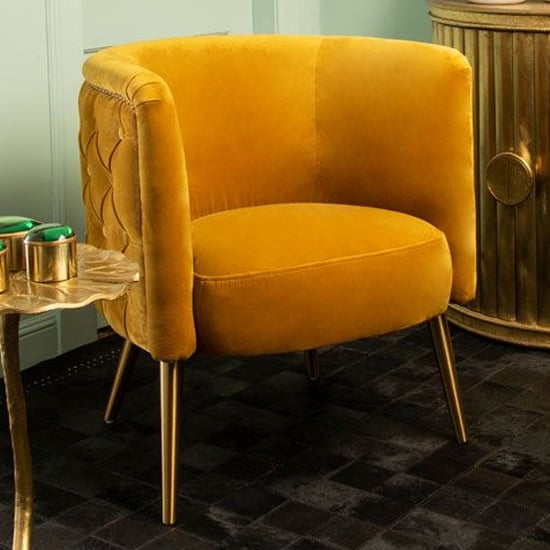Read more about Intercrus upholstered fabric tub chair in yellow