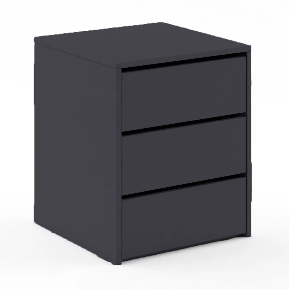 ionia wooden chest of 3 drawers in matt black