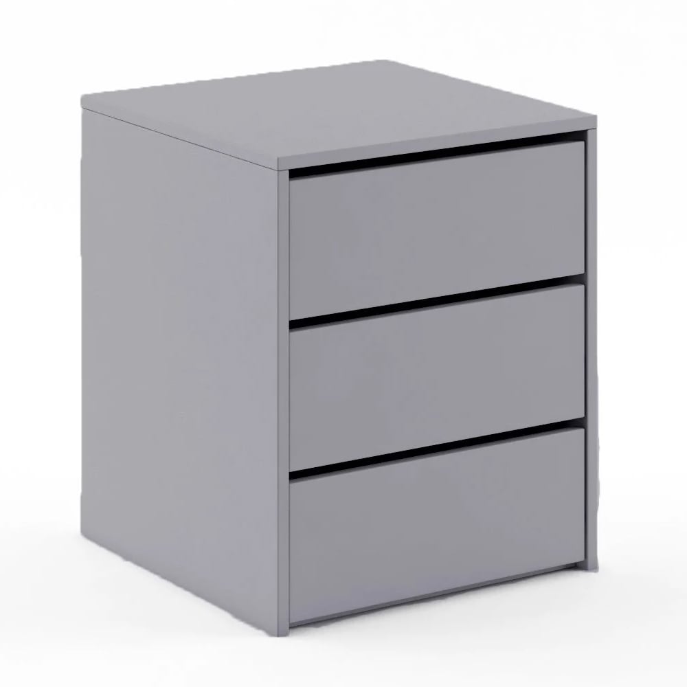 ionia wooden chest of 3 drawers in matt grey