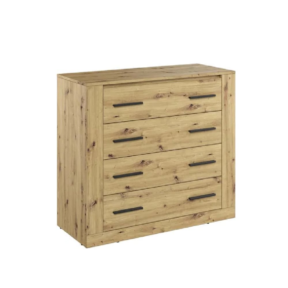 ionia wooden chest of 4 drawers in artisan oak