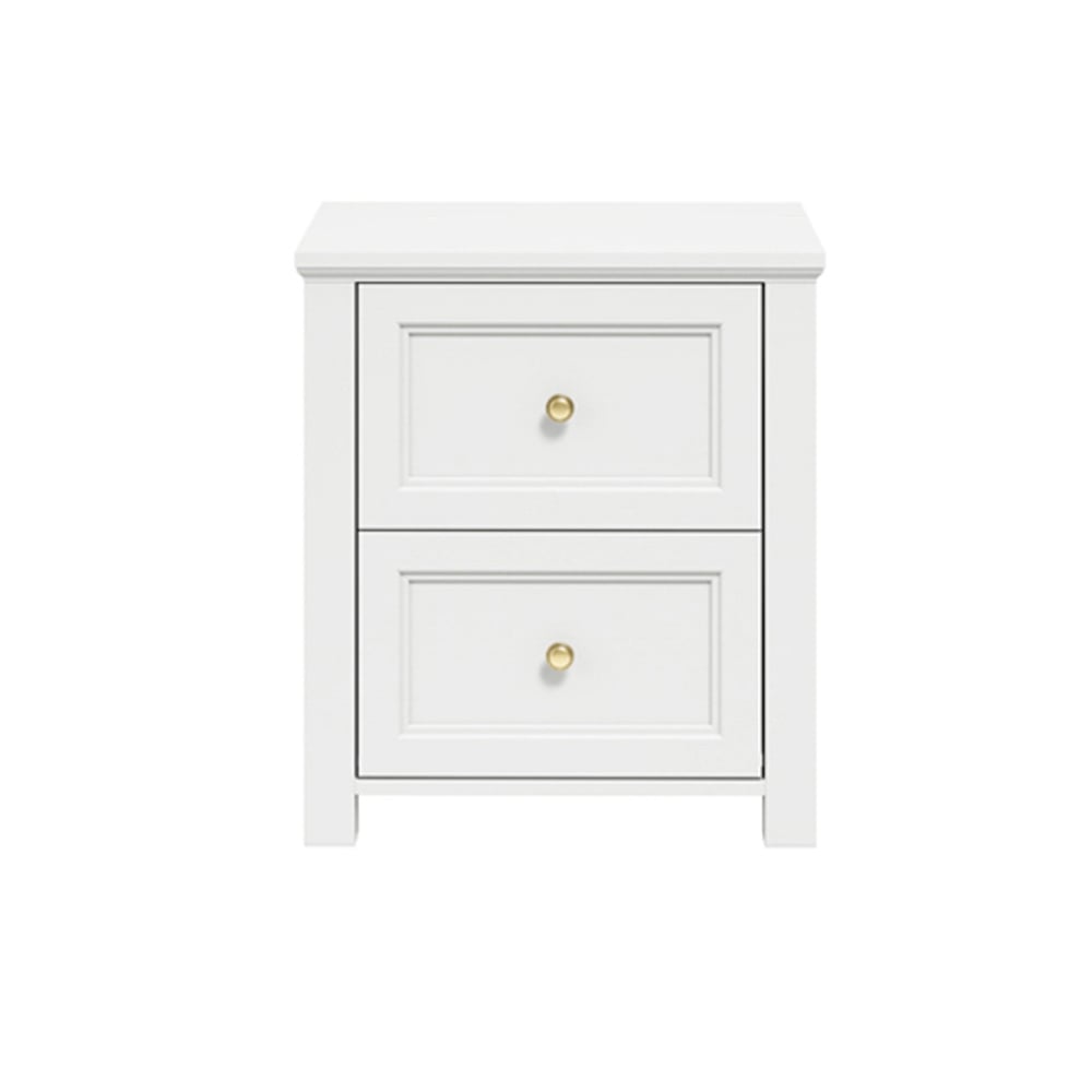 Read more about Iowa wooden bedside cabinet with 2 drawers in white