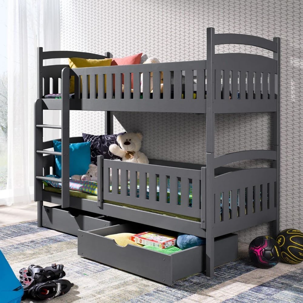 ipswich wooden bunk bed without mattress in graphite