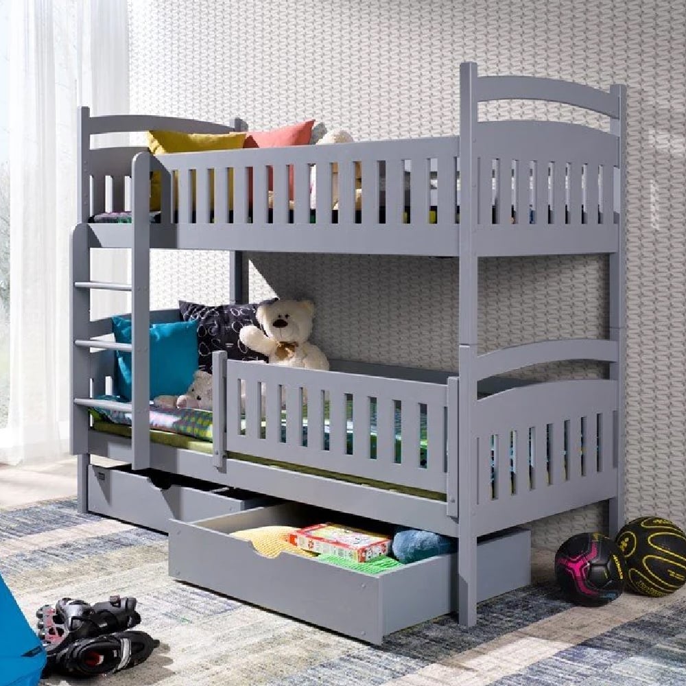 ipswich wooden bunk bed without mattress in matt grey