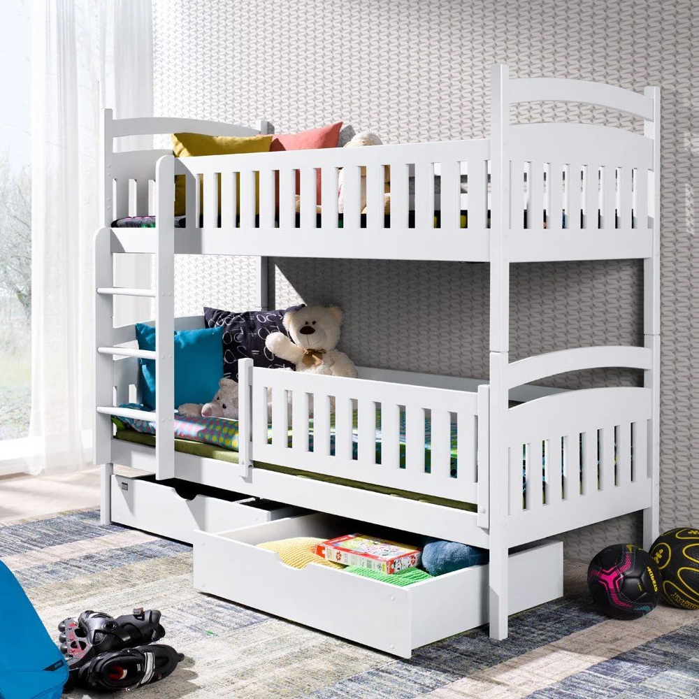 ipswich wooden bunk bed without mattress in matt white