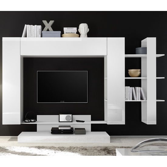 Read more about Iris large entertainment unit in white high gloss