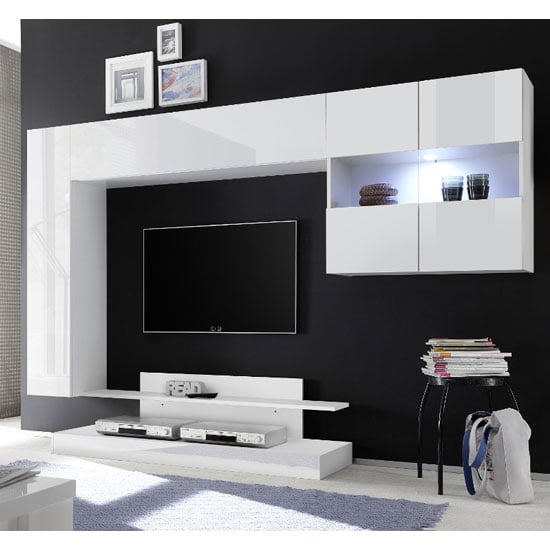 Read more about Iris wall entertainment unit in white high gloss