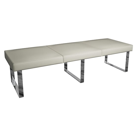 Product photograph of Irvane Faux Leather 180cm Dining Bench In Taupe from Furniture in Fashion