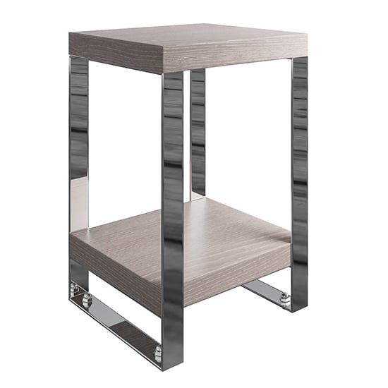 Product photograph of Irvane Small Wooden Side Table In Grey Oak from Furniture in Fashion